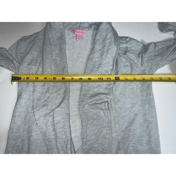Lilly Pulitzer Cardigan Women’s Size XXS Gray Open Front Shawl Collar Sweater - Picture 10 of 16